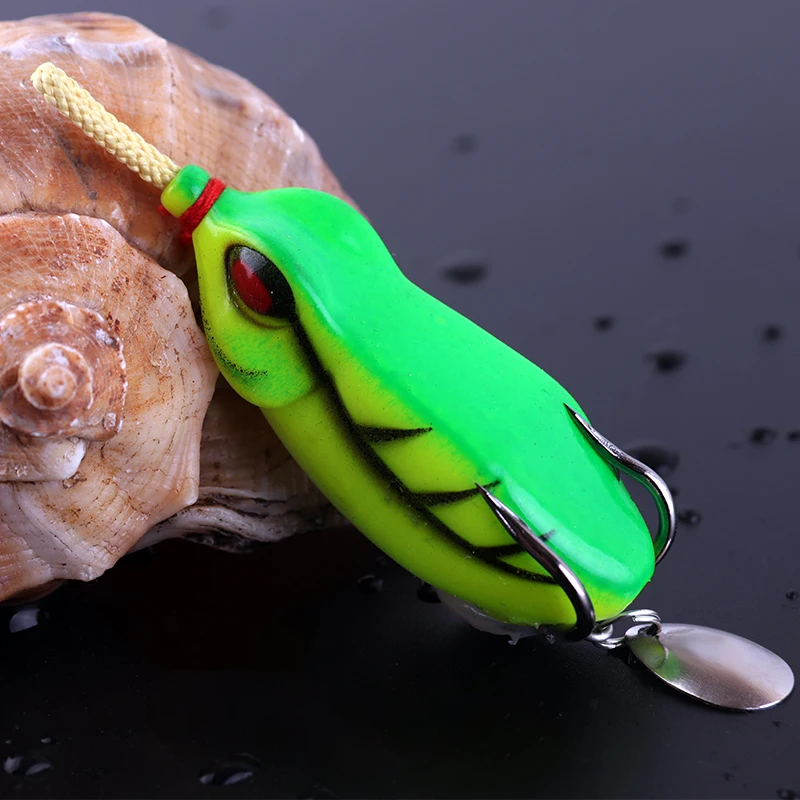 

Top Grade fishing soft strech frog lure hook bass fish killing soft lure wholesale japan jump soft silicon popper frog lure, Blue red green white black