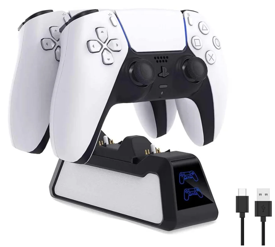 

LED Indicator Type-C Cable Sense Wireless Controller Charger Stand for Sony Playstation 5 PS5 Fast Dual Charging Dock Station