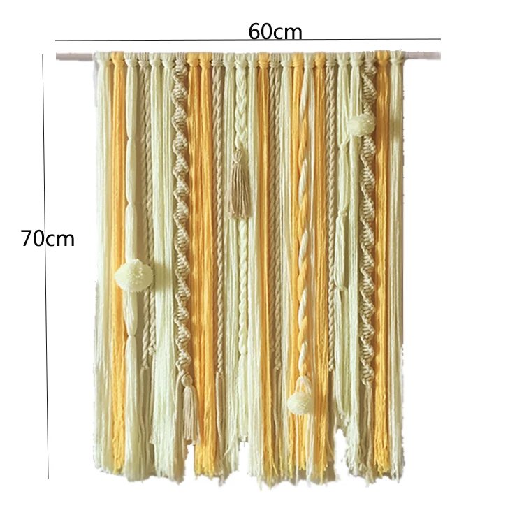 

woven tapestry wall decor handmade cotton rope macrame wall hanging accessories for room, Customized color