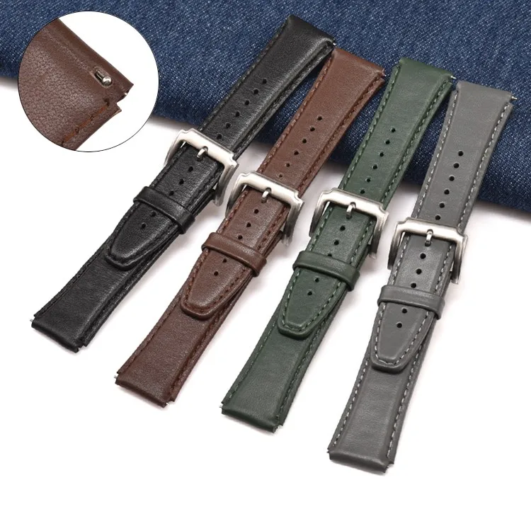 

18mm replacement vegan leather watch band quick release pin genuine leather watch strap for Huawei B5 watch