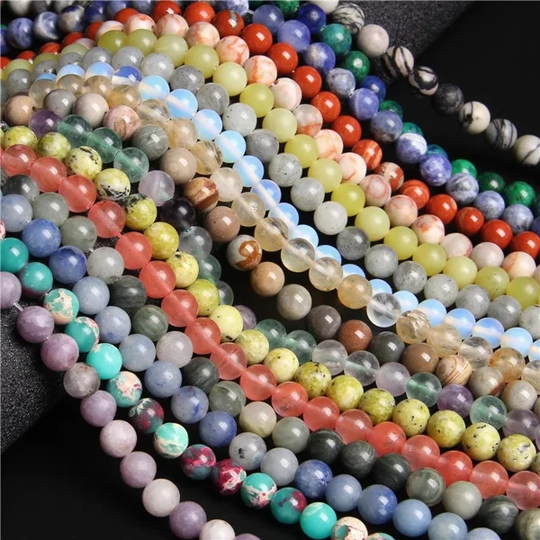

Factory direct selling Gemstone natural bead Natural Round Full Strand Healing Gem Stone Beads For Jewelry Making DIY Bracelet, Choose color