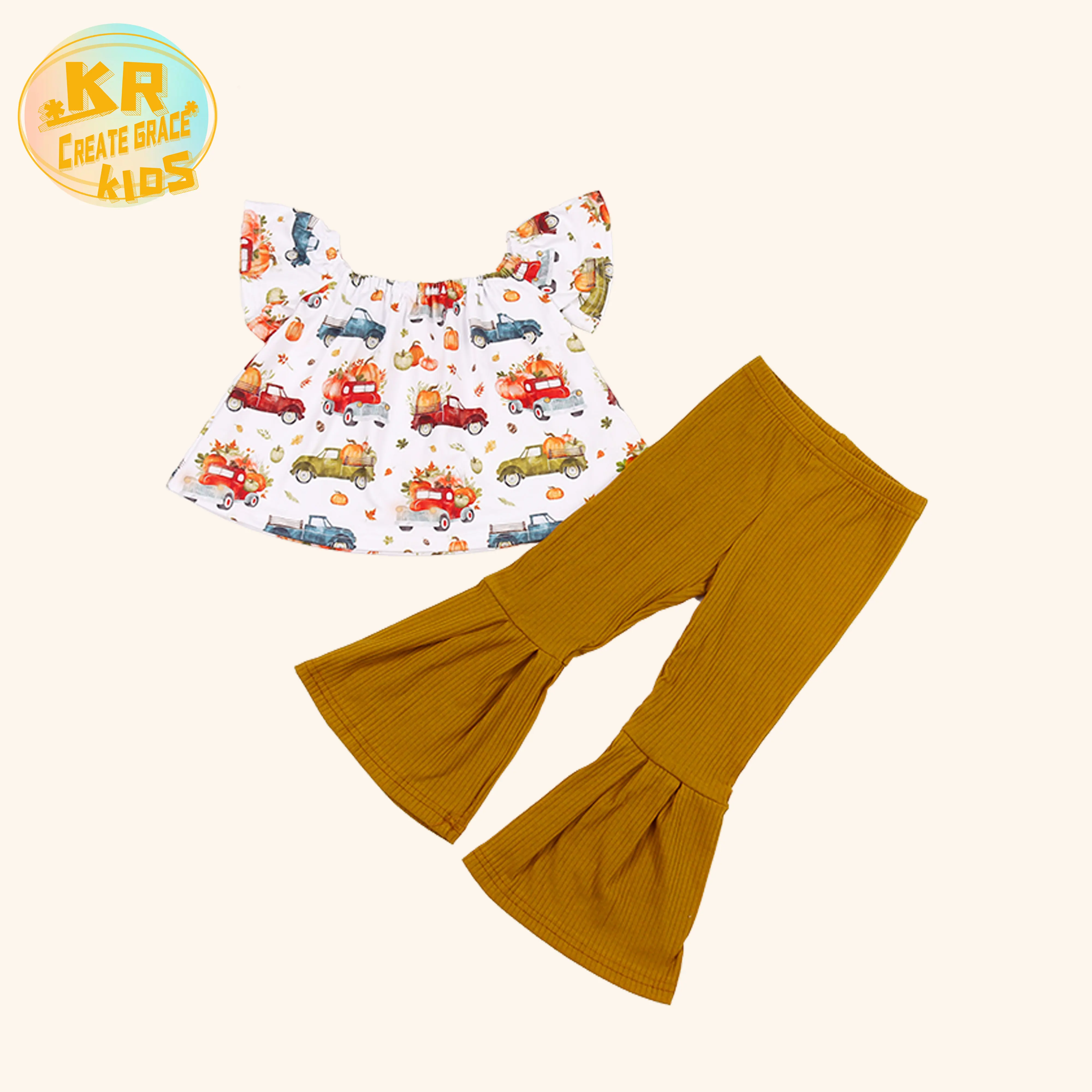 

Wholesale Infant Toddlers Clothing Two Piece Pants Set Girls' Clothing Sets For Halloween Festival, Customized color