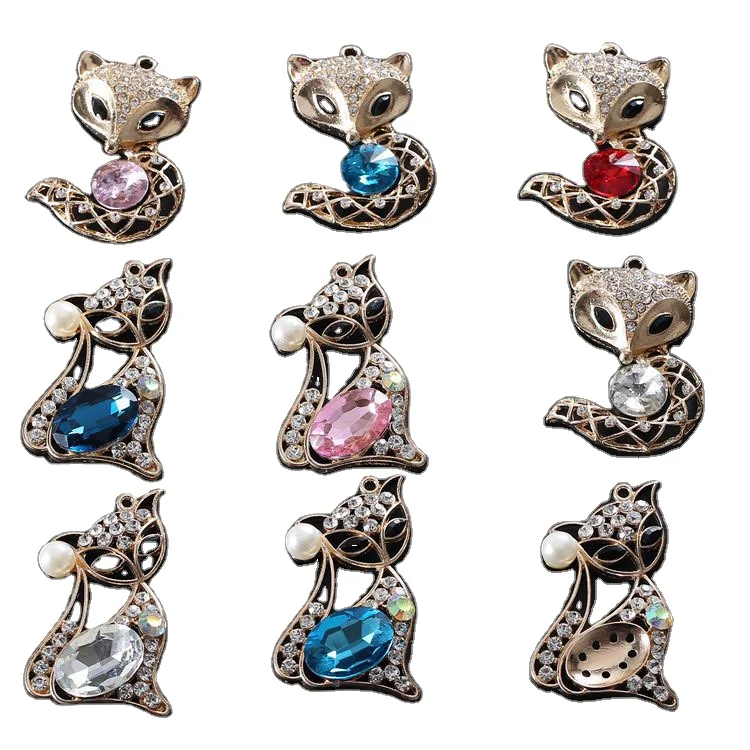 

Luxury Metal Fox new trend custom PVC crystal shoe lace charms designer charms for croc decorations bracelets for woman