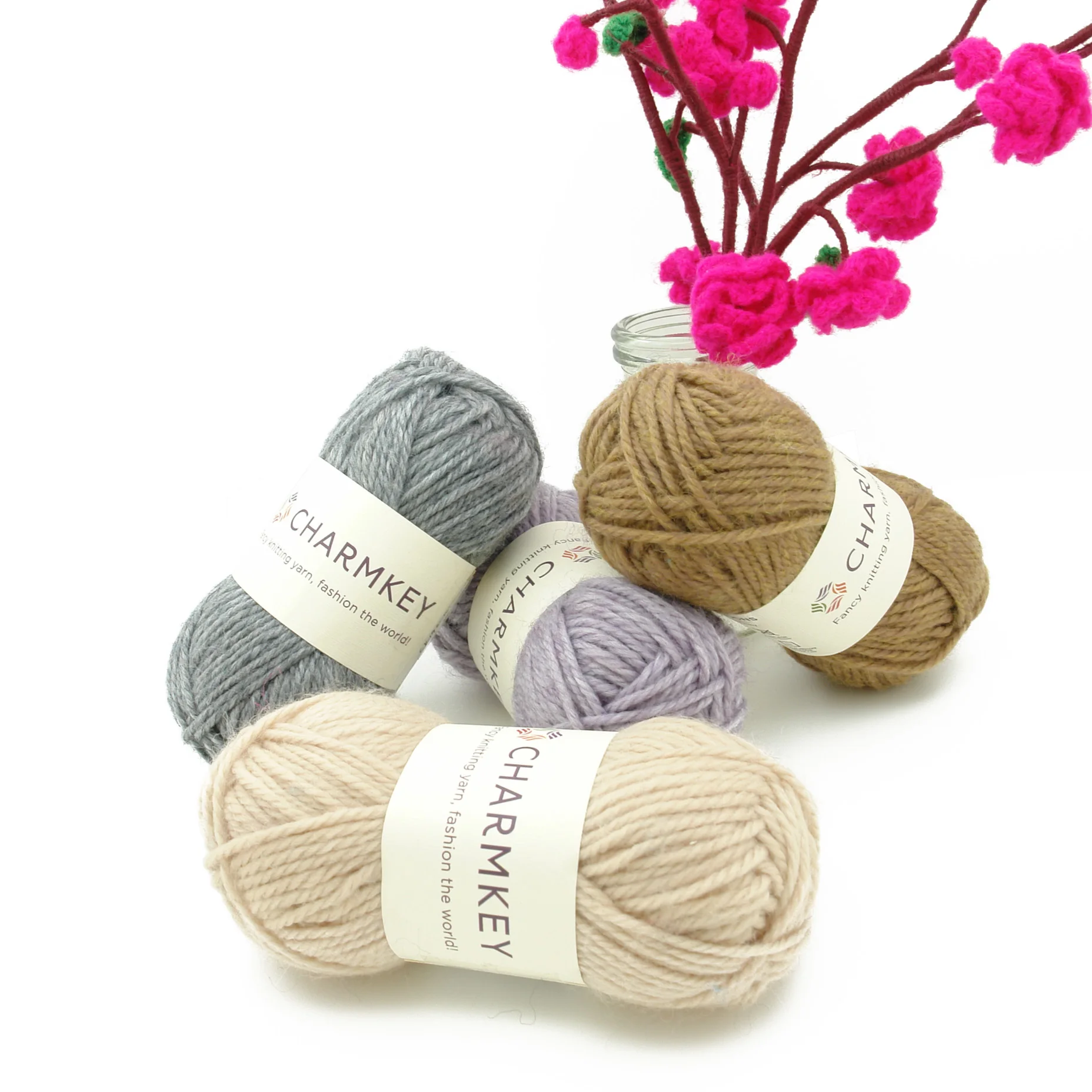 Charmkey Solid Twisted Cheap Acrylic Bkend Wool Bulky Yarn Turkey For