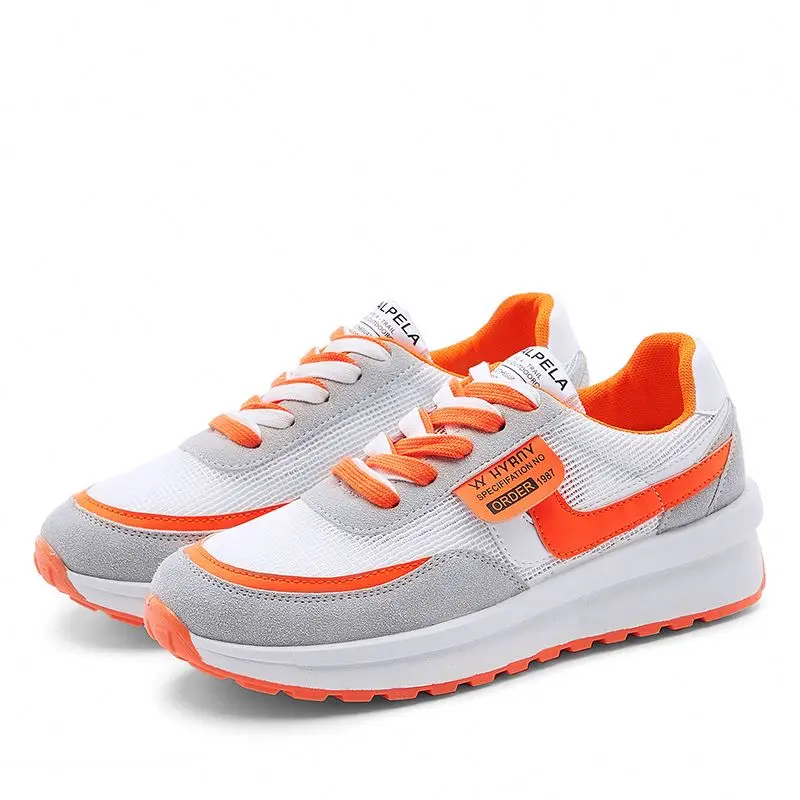 

2020 wholesale running casual women shoes sneakers ladies shoes, Orange/white