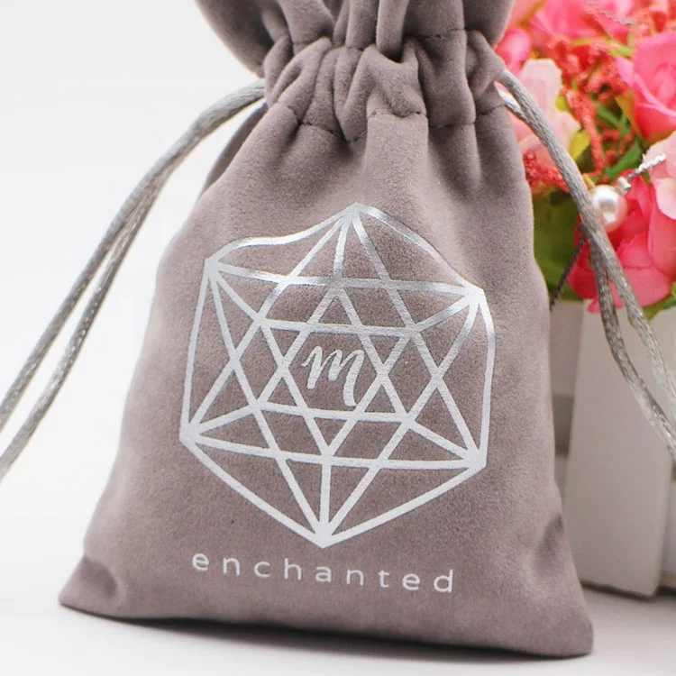 
New price promotion Silk Screen Printed Ladies custom cotton velvet jewelry pouch bags 