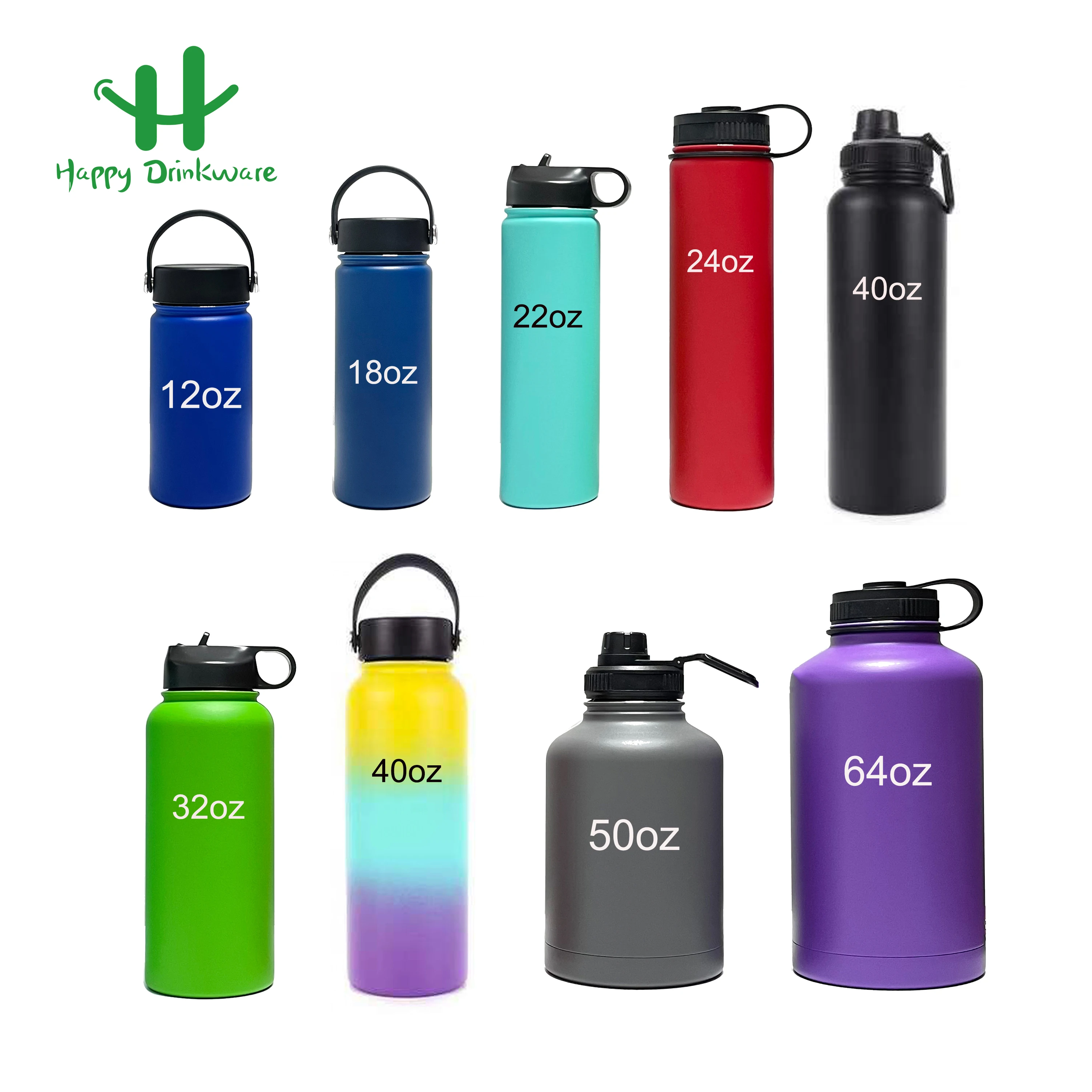 

320z/40oz/ 50oz/64oz Powder Coating Double Wall Camping Hiking Cycling Sport Water Bottle Stainless Steel Travel Bottle Outdoor