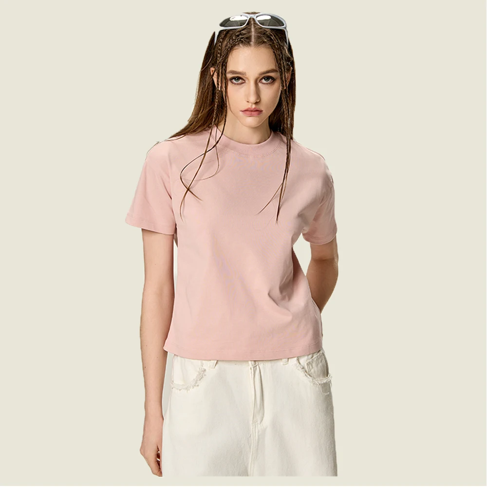 2025 Women's Cropped T-Shirt Comfortable and Fashionable 100% Pure Cotton Breathable for Summer Printed on Demand
