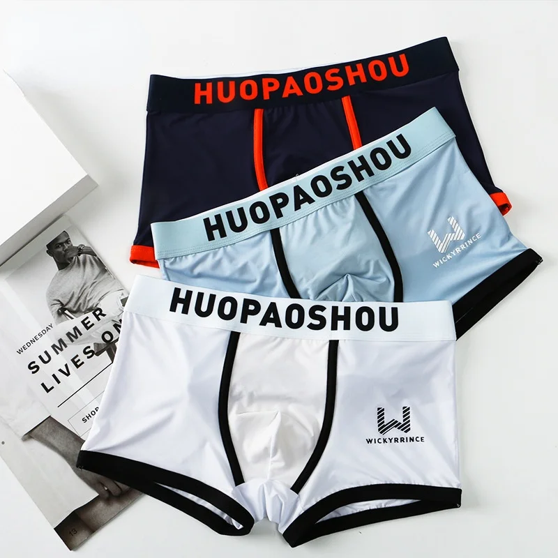 

New trend letter belt men's underwear cotton personality boxers sport comfortable breathable men's boxers