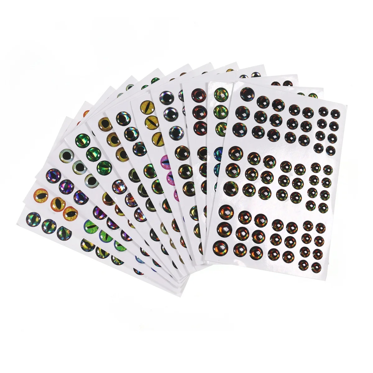 

69/183PCS Holographic 3D Epoxy Fish Eyes for Fly Tying Material Jig Fishing Lures 3mm~10mm Living Eyes, Multi colors