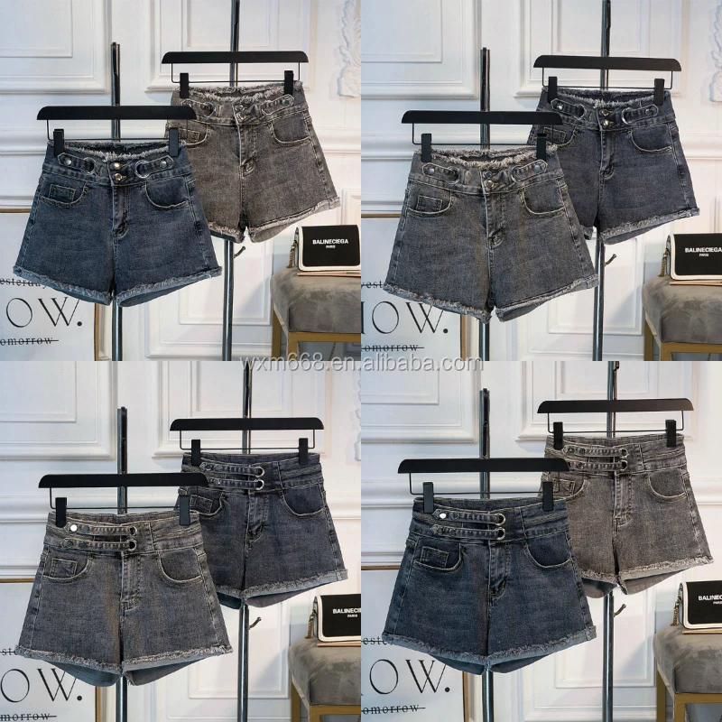 

Denim shorts Sexy high-waisted denim shorts are cheap wholesale super stretch hot pants for women