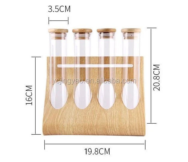 

45ml Clear Glass Candy Tubes with Sealed Bamboo Lids for Sugar Coffee Baking Supplies