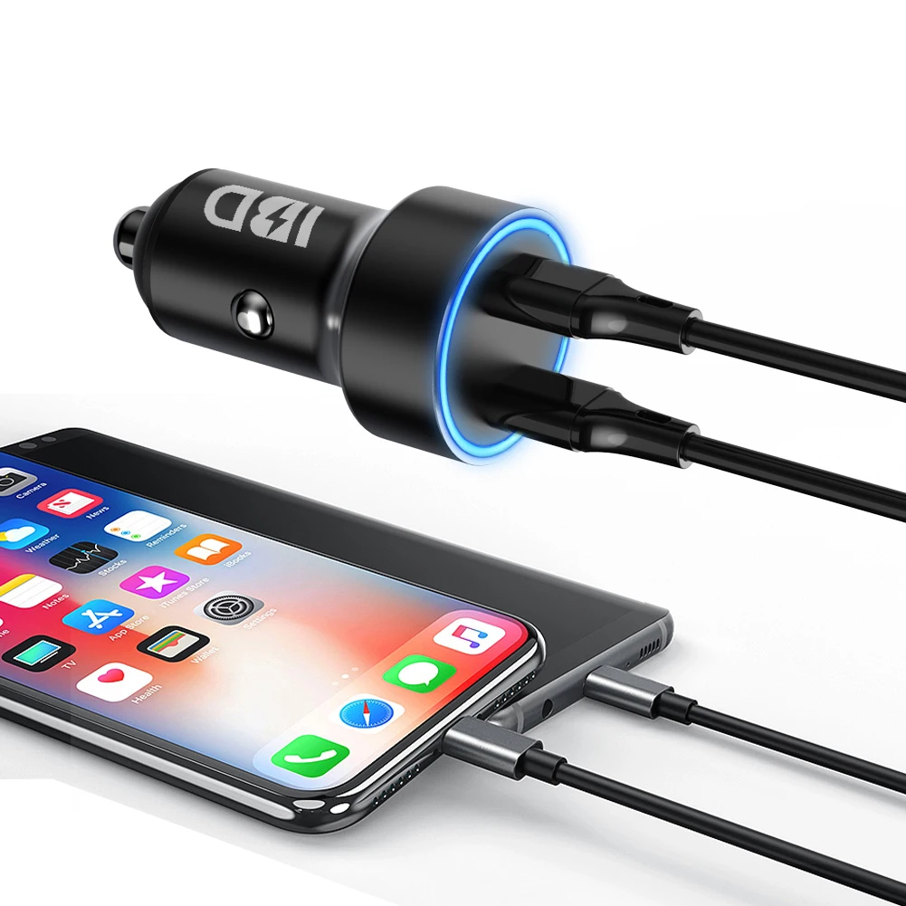 

IBD PD metal dual usb c type c quick charge car charger dual usb car charger battery qc4.0 mini