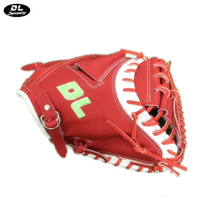 

DL Custom Baseball Gloves Professional Kip Leather Catcher Gloves, Red