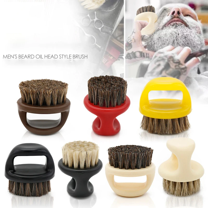 

Abeis Men Shaving Face Hair Barber Cleaning Brush Black ABS Handle Boar Bristle Finger Beard Brush, Can be customize