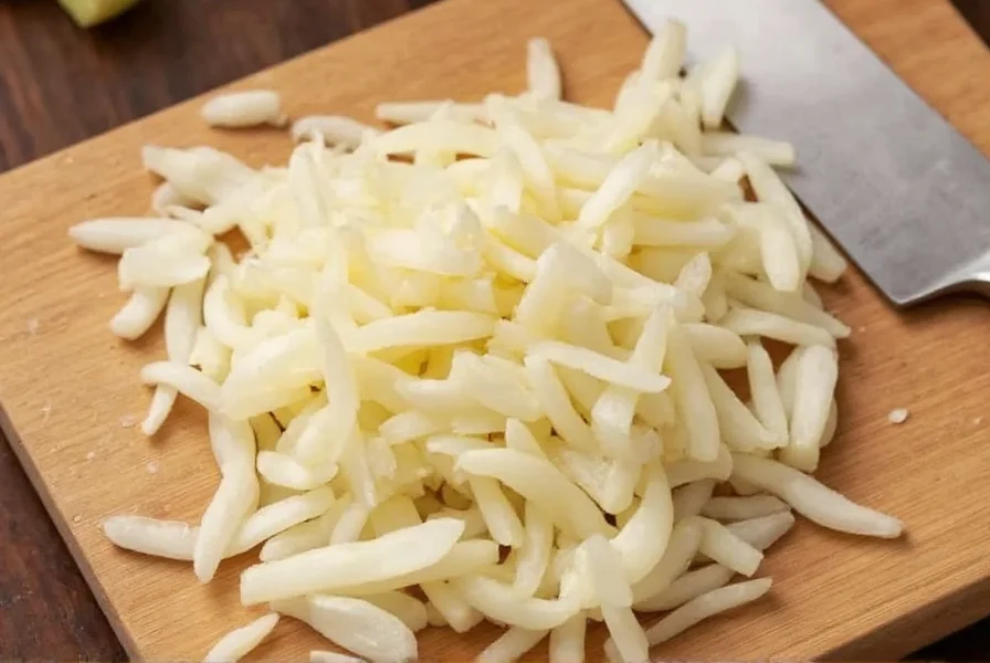 Chef's hand demonstrating proper garlic mincing technique with measurement spoon