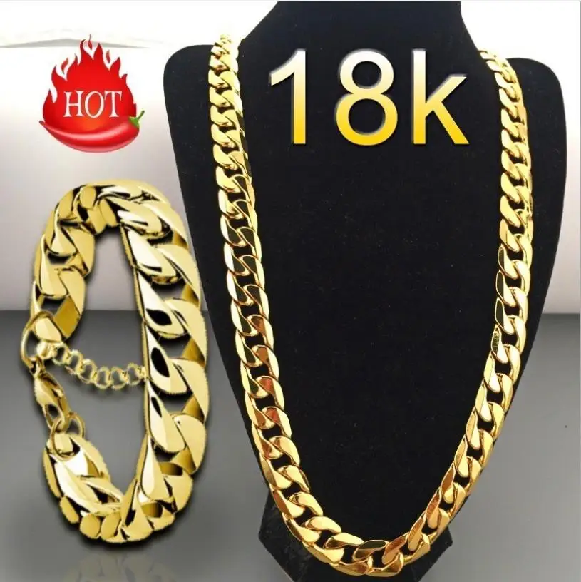 

6mm Jewelry 18k real Gold Plated Curb Necklace Gold Filled Miami Stainless Steel Cuban Link Chain for Men bracelet