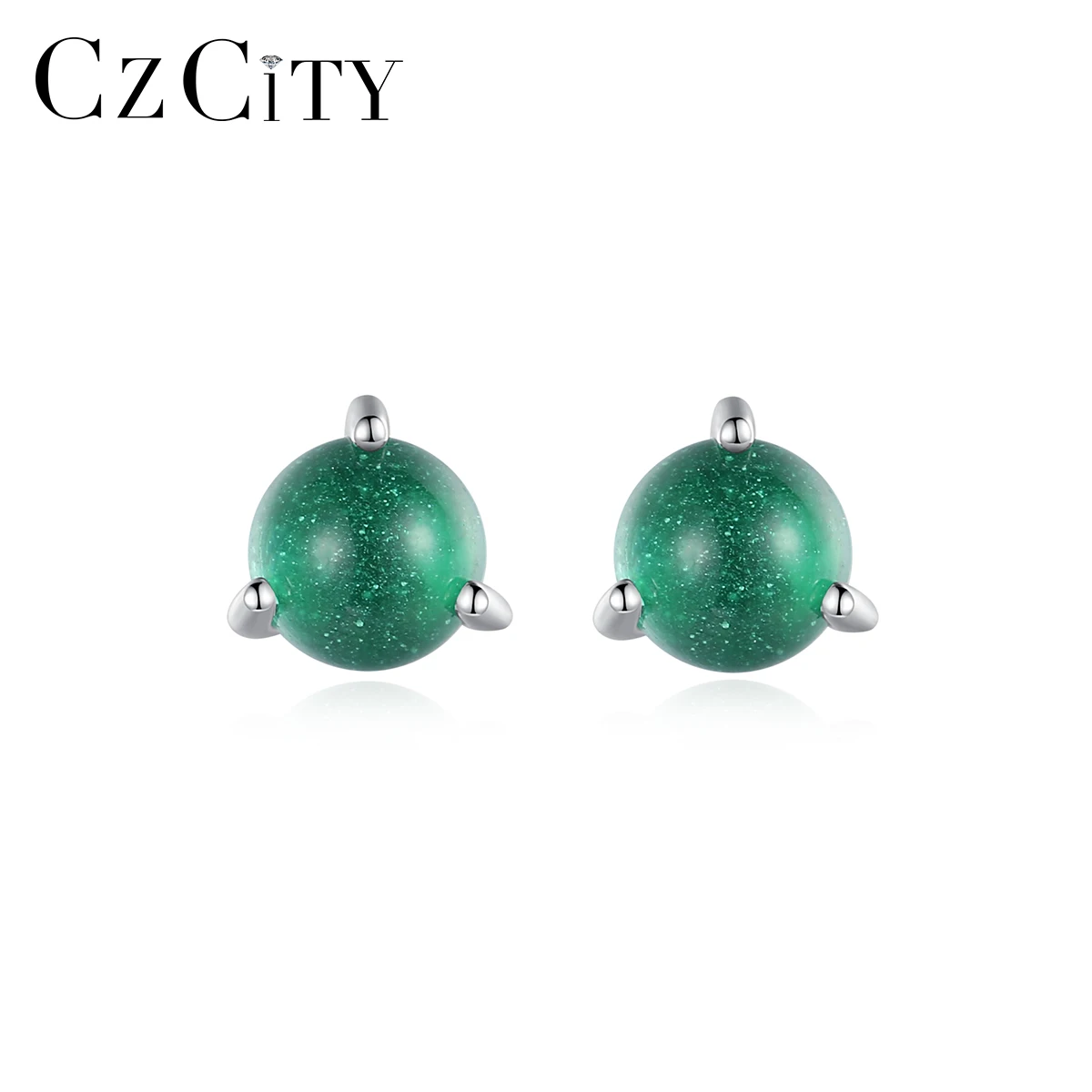 

CZCITY New Arrival Fashion Trendy Silver Tiny Stud 925 Antique Crystal Sterling 90S Colourful Disco Ball Earring