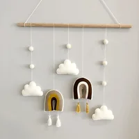 

New design children's room decoration pendant wood felt rainbow wall hanging