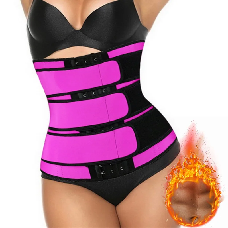 

Neoprene three row buckle weight loss belt, abdominal belt, Black+red