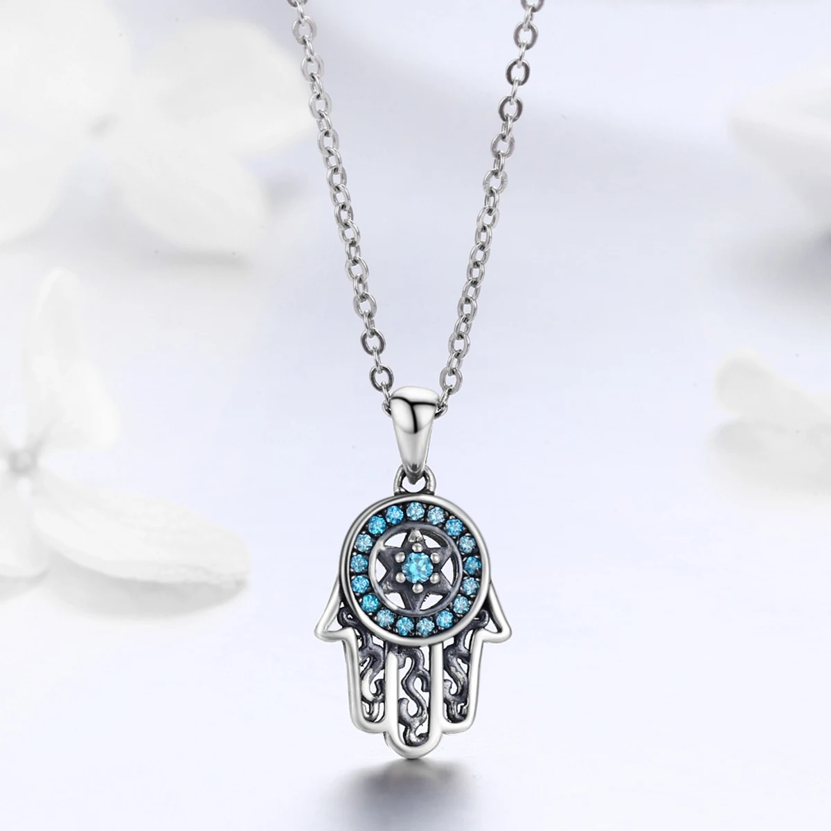 

New Arrival Fatima's Guarding Hand 925 Sterling Silver Pendant Necklaces