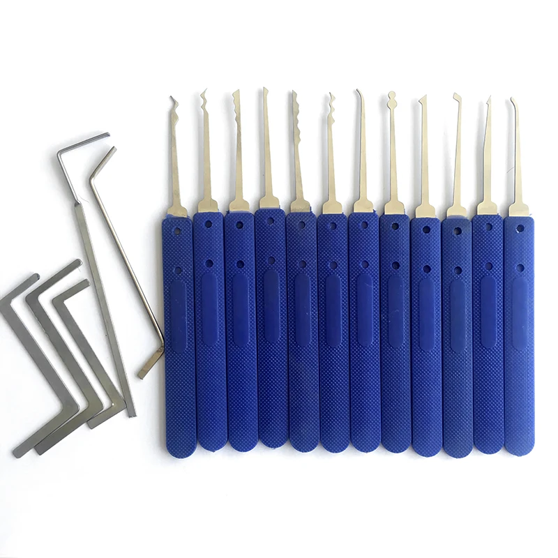 12 Pcs Barrel Unlocking Lock Pick Set Pining Keychain Tools Locksmith