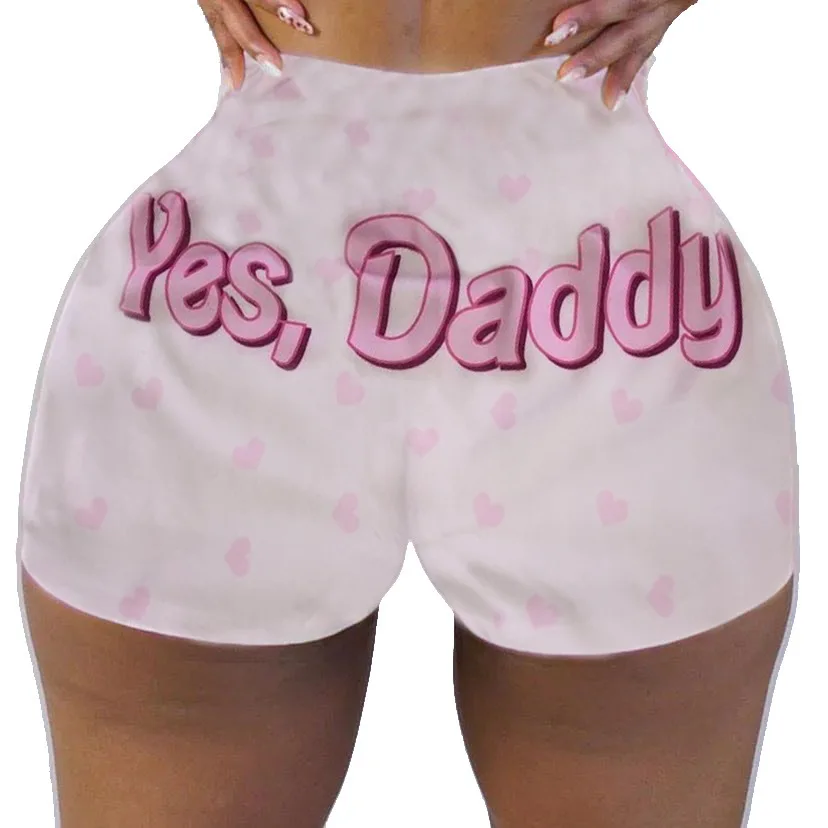 

wholesale polyester swim sexy printed active wear shorts for women bike shorts set