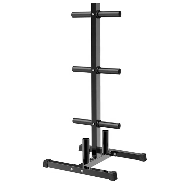 

Wellshow Sport Weight Plates Tree Stand Black Strength Training Storage Racks Bumper Heavy Duty Stand, Matte black