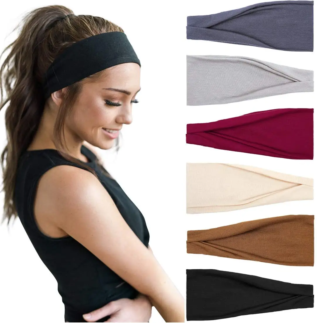 Women's Non-Slip Cotton Hair Headband Free Samples for Yoga Workout Exercise Sport