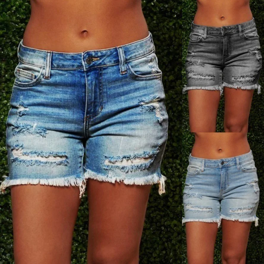 

2022 High Waist Denim Shorts Sexy Tassel Short Jeans Women Summer Ladies Slim Shorts Short Pants Casual Jeans