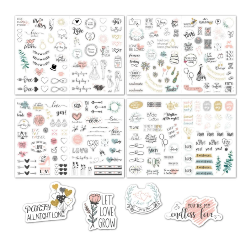 

230 pcs per bag Wedding Planning Stickers Wedding Engagement Planning Sticker Decoration Mr Mrs Decor