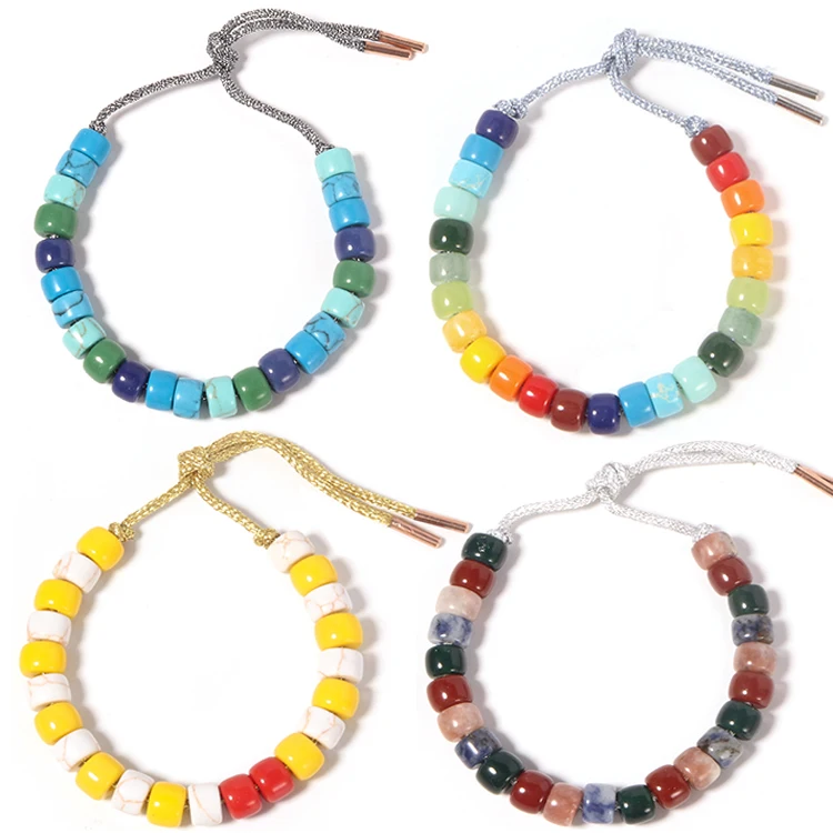 

Cenda  Colorful Natural Stone Loose Beads Bracelets Forte Beads Yoga Bracelets