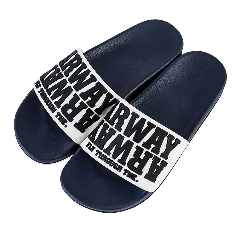 

Wear Resistance Wholesale Custom Slippers Mens Slides Footwear, Black&white