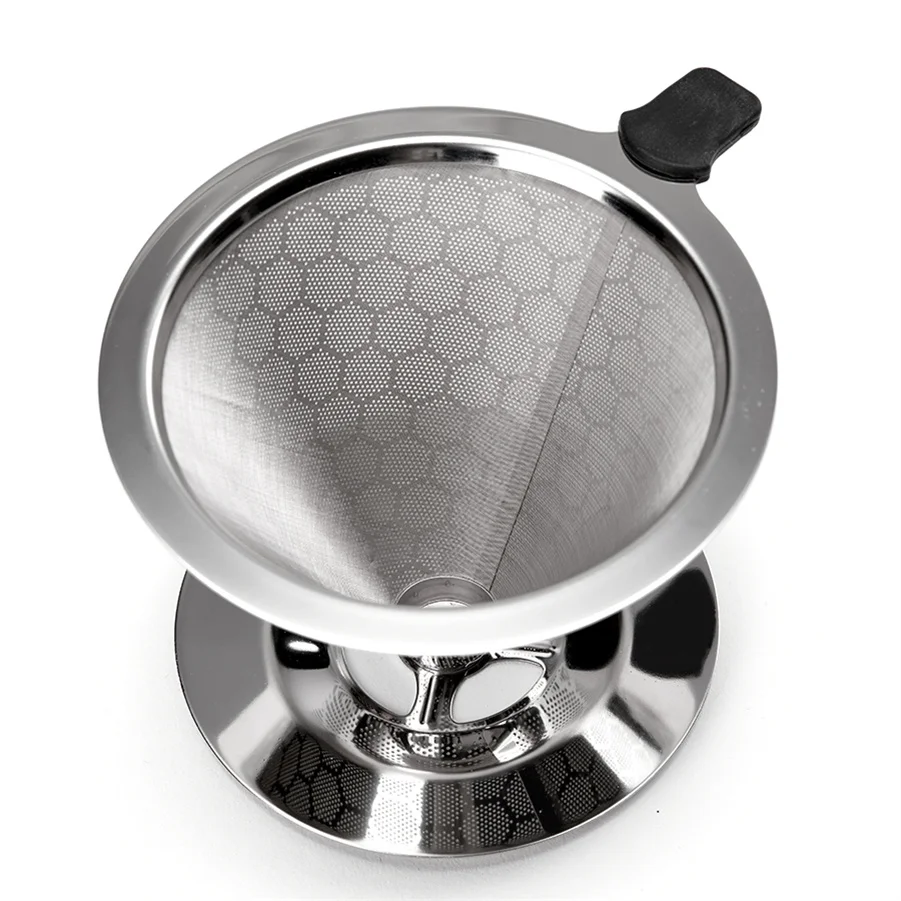 

High Quality 304 Stainless Steel Coffee Filter V60 Coffee Dripper, Silver