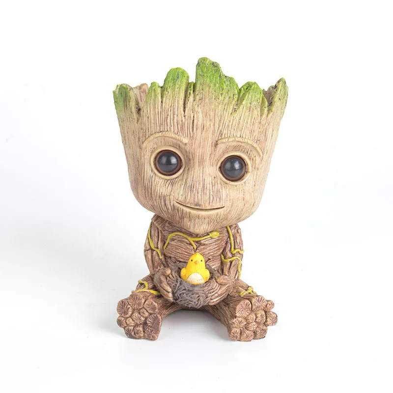 

Groot Treeman Planter Flower Pot Guardians Galaxy Groot Tree Man Flower Pot or Pens Holder Tiny Succulents Plants for Kids, Green