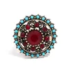 European and American Court Style Retro Ruby Hollow Crystal Adjustable Ring For Women