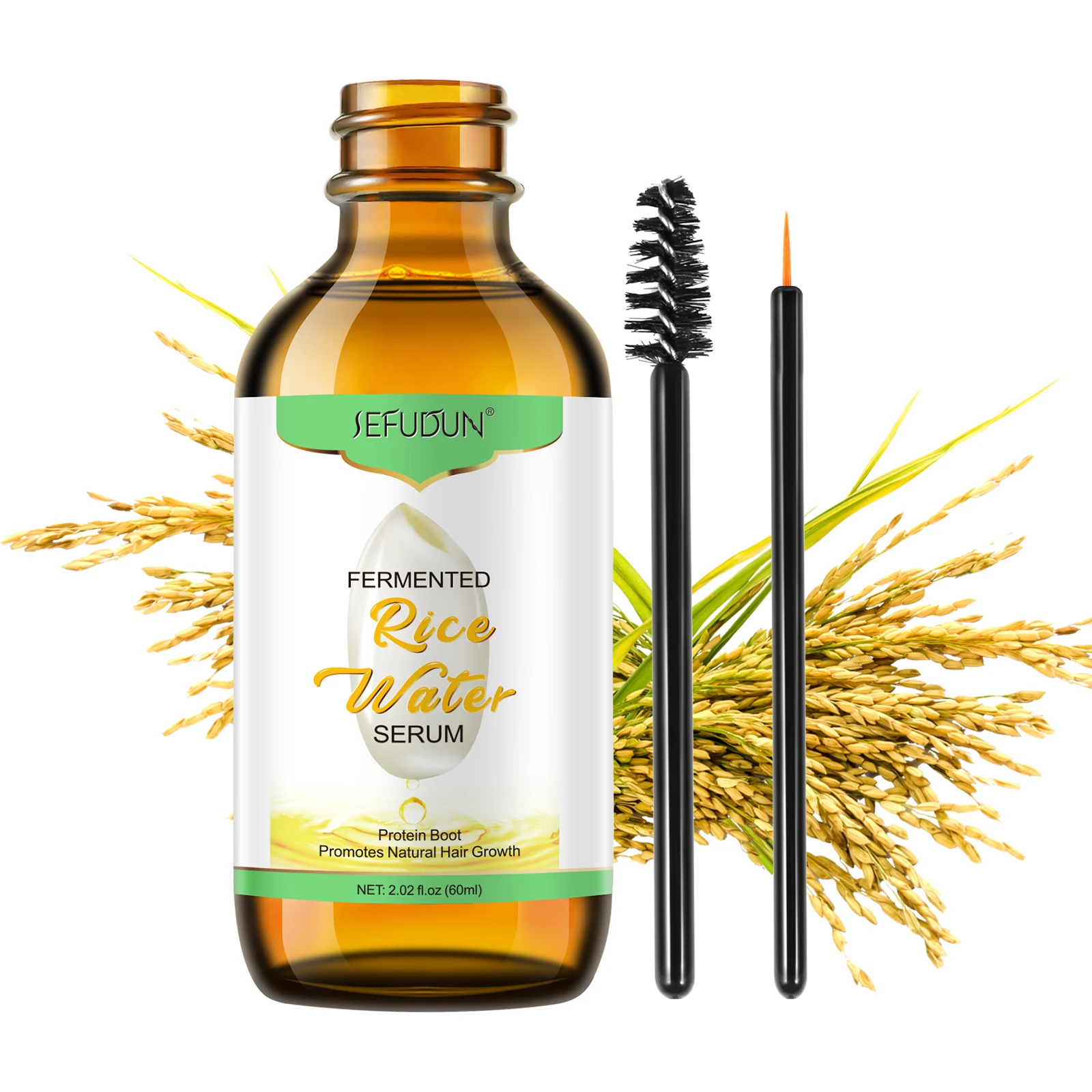 

Wholesale Rice Water Serum 60 ML Promotes Natural Hair Growth Nourishes Strengthens Hair mproves Blood Circulation 100% Natural