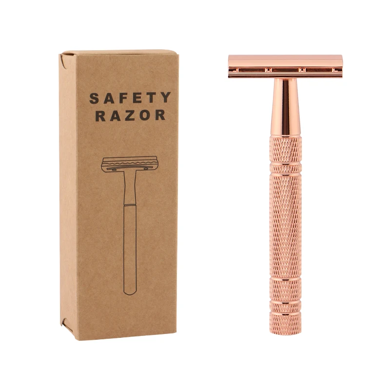 

New design double edge blades shaving safety razor rose gold travel safety razor