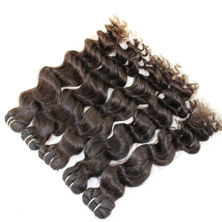 

2021 Hot Selling Grade 12A Virgin Malaysian hair weft human hair extension water wave from Indian hair, Natural color