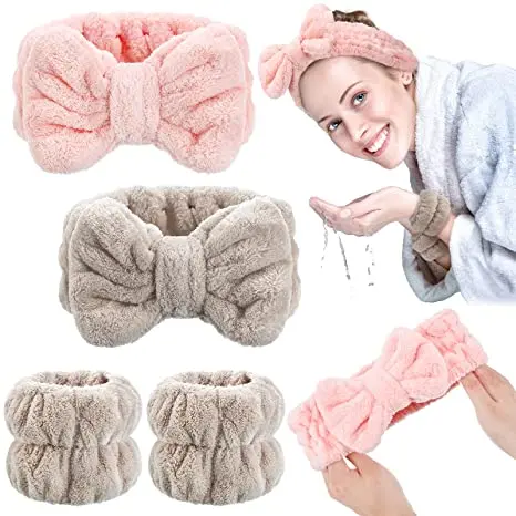 

Customized washband microfiber towel hairband makeup headband spa washing face wristband for women