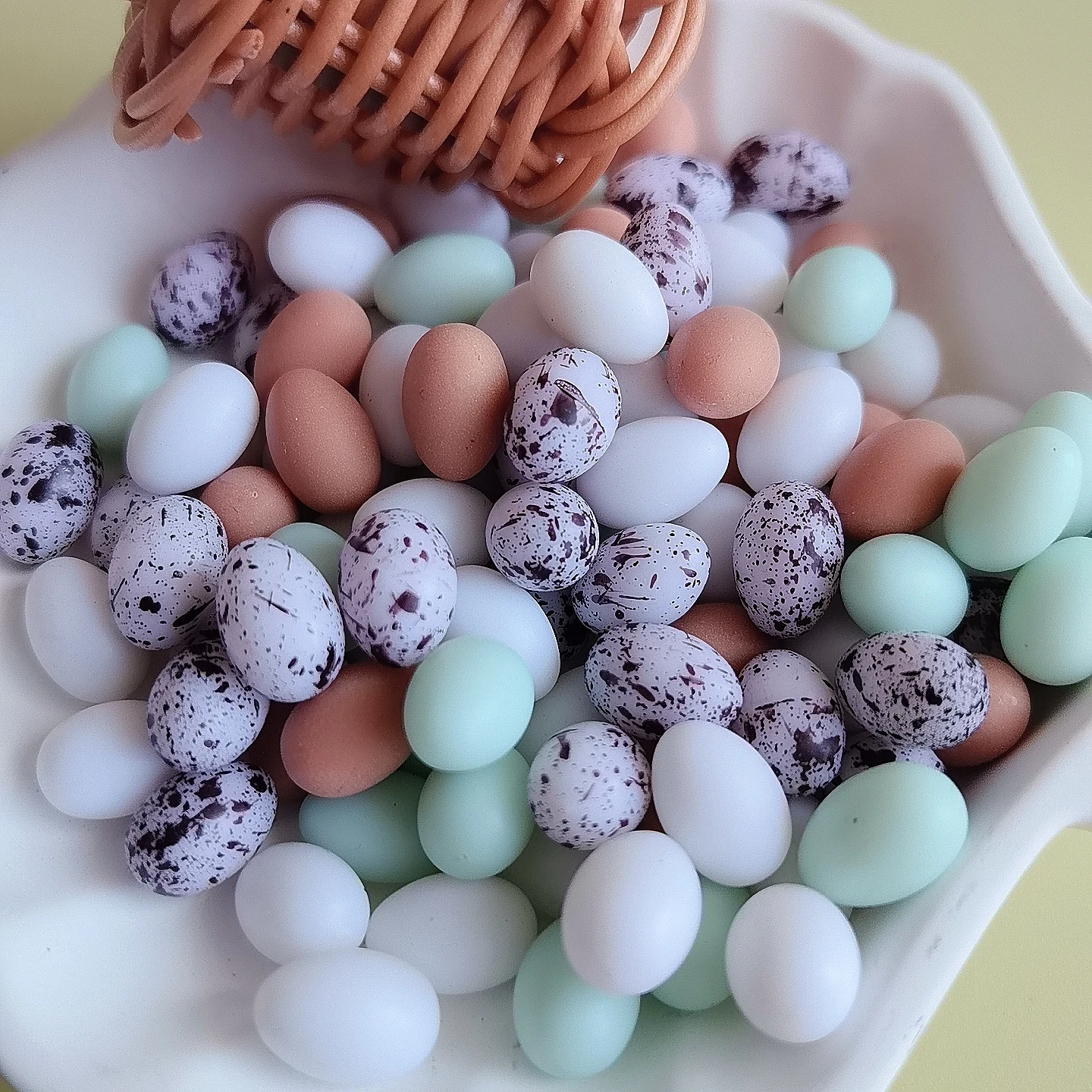 Miniature Resin 3D Cute  Quail Eggs for Micro Landscape Doll House