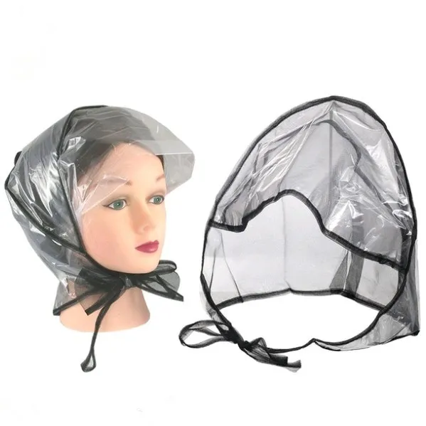 

Waterproof Rain Bonnet Hat with Full Cut Visor Netting Stay Dry Rain Protection, Black/white or other customized colour