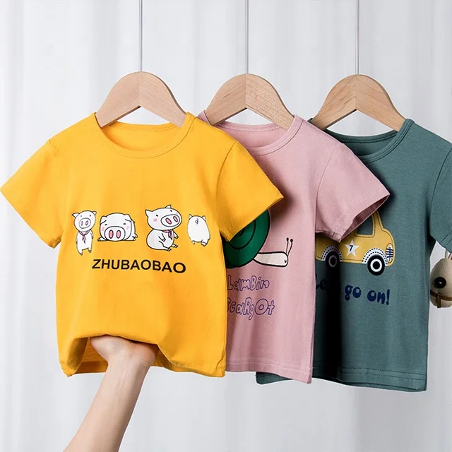 

2021 Wholesaler Summer Children Clothing Cartoon Pattern Kids Graphic T Shirts Boy And Girl Breathable Leisure Shirt, Customized color