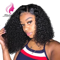 

Short Curly Human Hair Wig Brazilian Cuticle Aligned Hair Wigs Kinky Curly Bob Lace Front Wig With Baby Hair