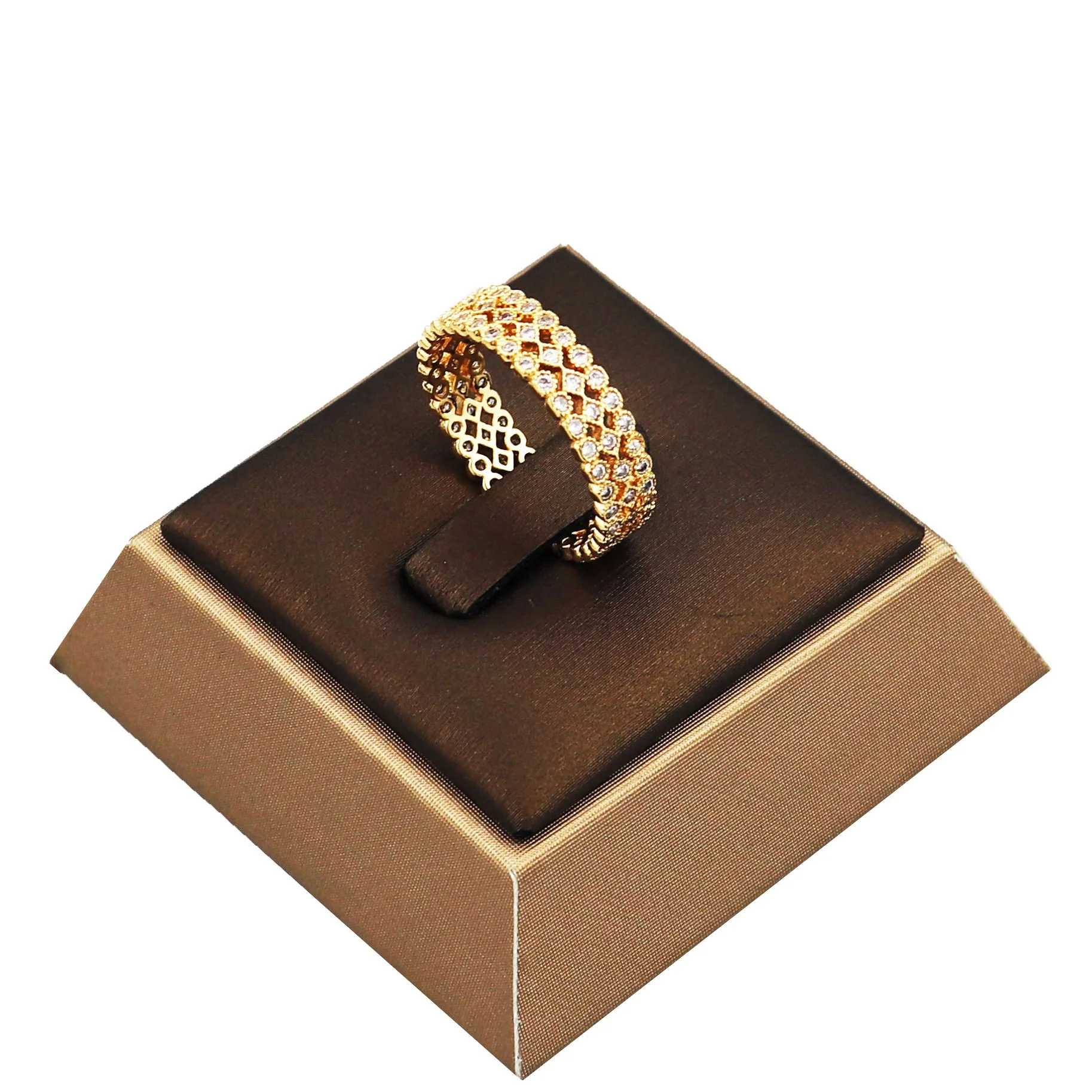 

High quality Hollow Small dots rings Zircon stone rings jewelry women plated 18k gold ring jewelry woman