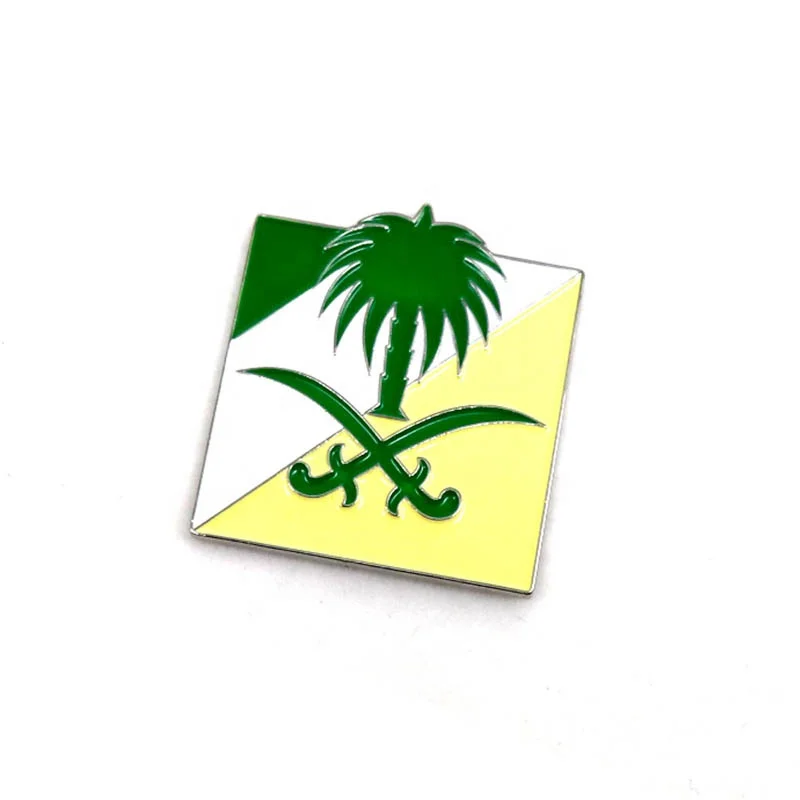 

Custom Saudi Arabia National Day Enamel Nickel Plating Pin Metal Vision 2030 Soft Enamel Lapel Pin Badge
