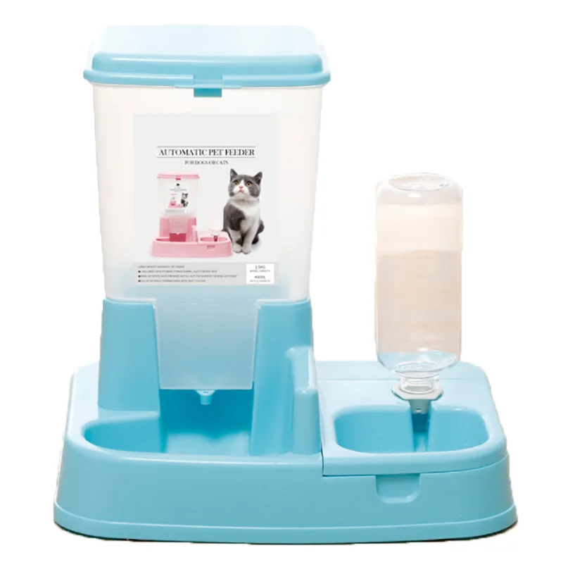 

Pet Supplies 2 IN 1 Cat Water And Food Feeder Dispenser Automatic Dog Cats Drinking Bottles Feeding Bowl Dispenser