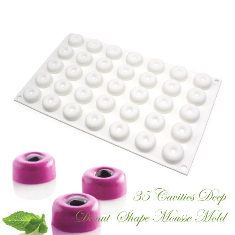 

Y2886 High Quality 35 cavity button shaped silicone chocolate molds for cake decoration, Random