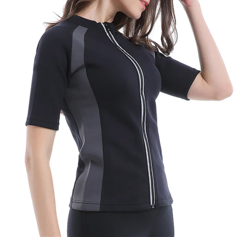 

Women Sauna Suit Waist Trainer Sweat Tank Top Shaper With Zipper Shaping Fitness Yoga Suit, Customized colors