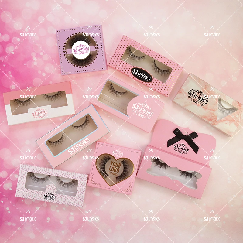 

empty valentine eyelash packaging logo pink heart shaped lash box customized lashes paper boxes for vegan 25mm 28mm eyelashes sz, Natural black mink eyelash